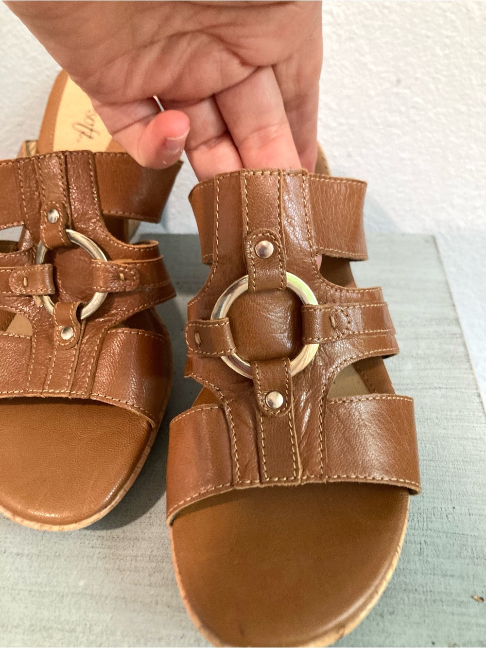 Euro Soft by Sofft Cassie Brown Leather Sandals 8M - Picture 8 of 10